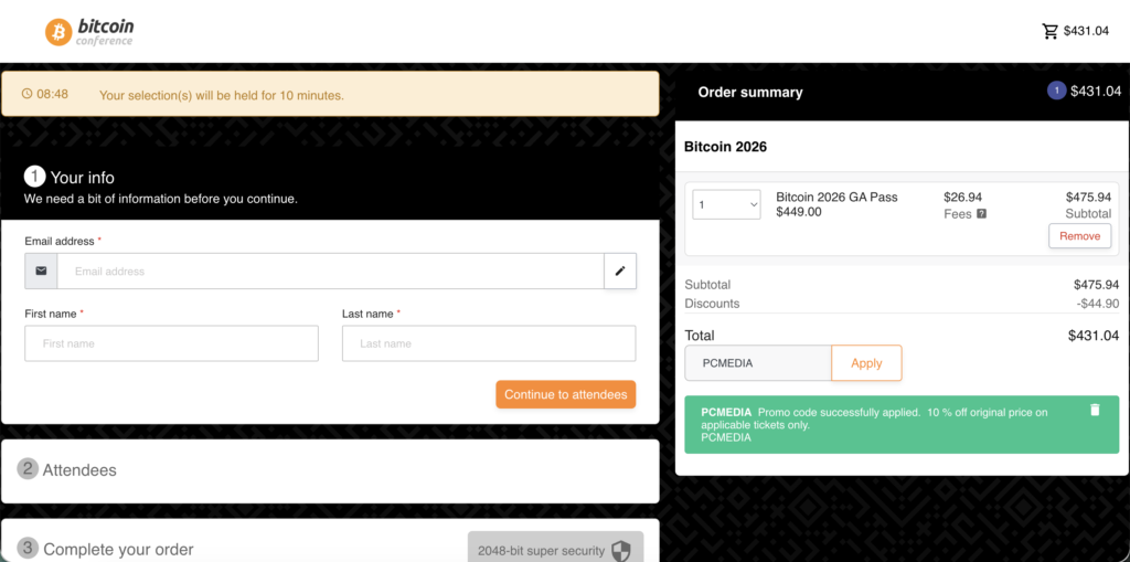 Promo code for Bitcoin2026