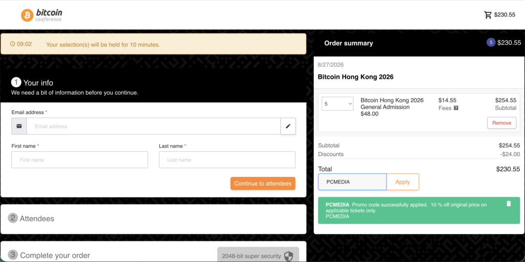 Promo Code for Bitcoin Asia Hong Kong 2026
